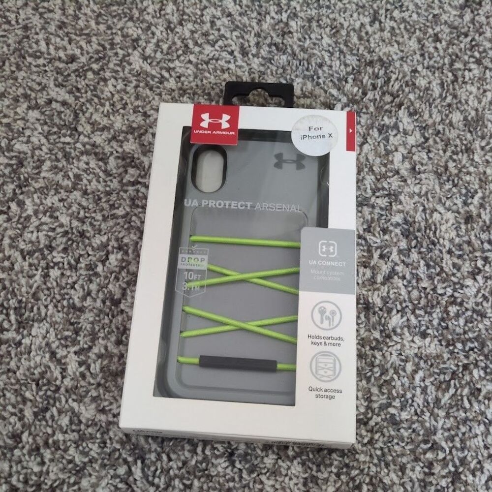 Under Armour Protect Arsenal Case for Apple iPhone X Gray Quick Access Storage